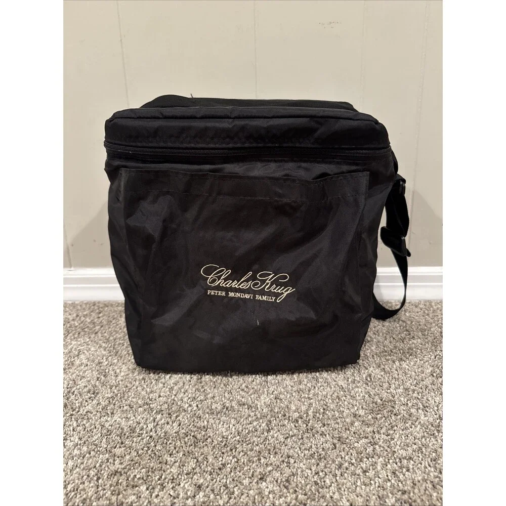 Cool Tote Adjustable Strap Black Cooler Bag With Charles Krug Logo